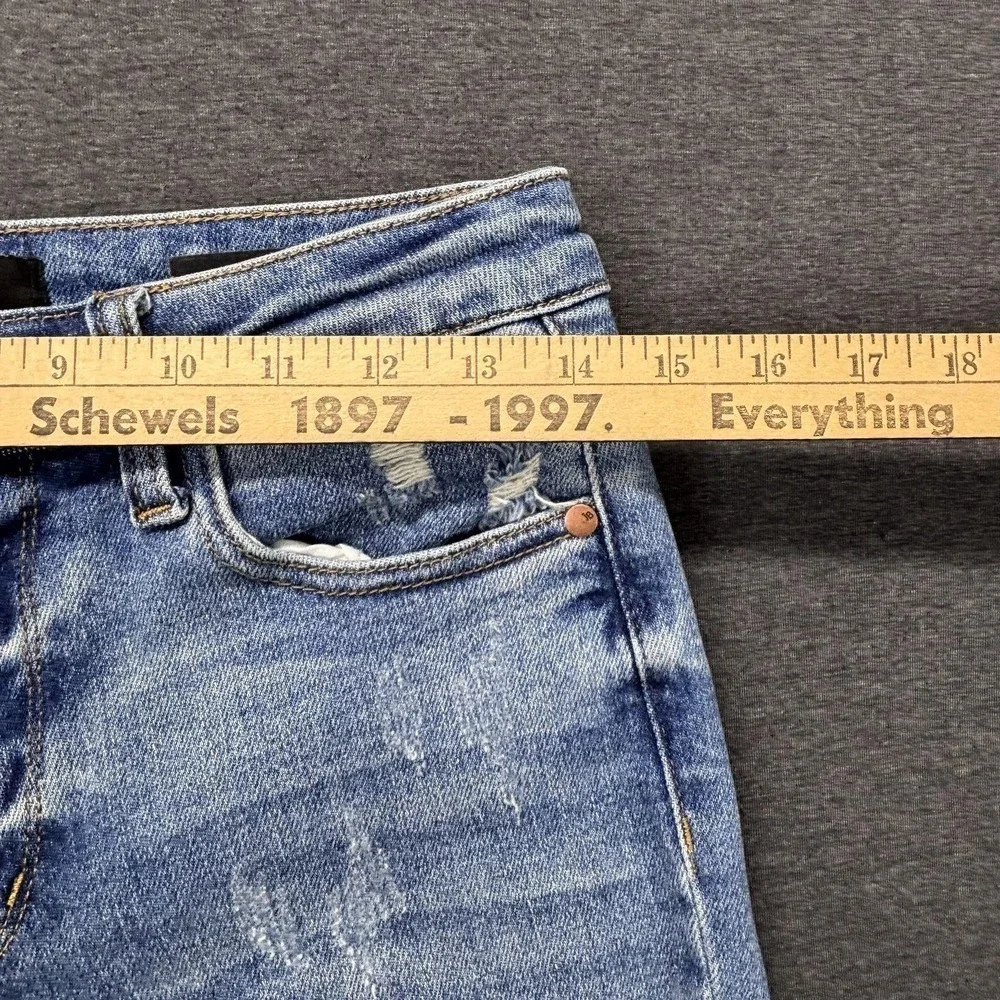 Judy‎ Blue Jeans Womens 5/27 28x27 Blue Distressed Boyfriend High Rise Stretch